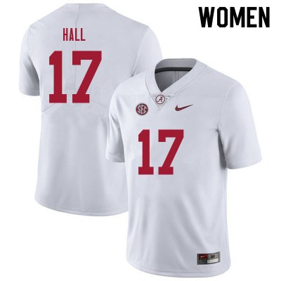 NCAA Women's Alabama Crimson Tide #17 Agiye Hall Stitched College 2021 Nike Authentic White Football Jersey RM17Q51XD